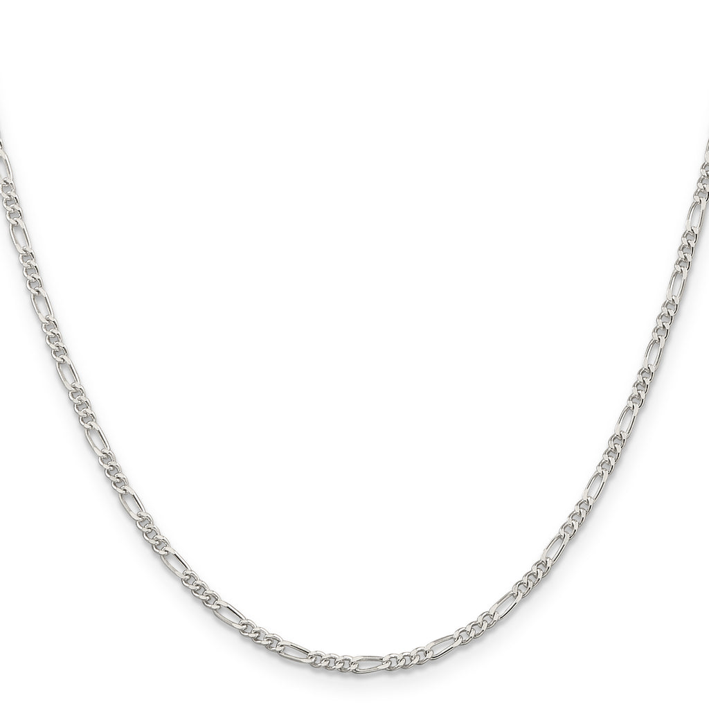 Figaro Chain in Sterling Silver, 2.25mm - Sophia Jewelers