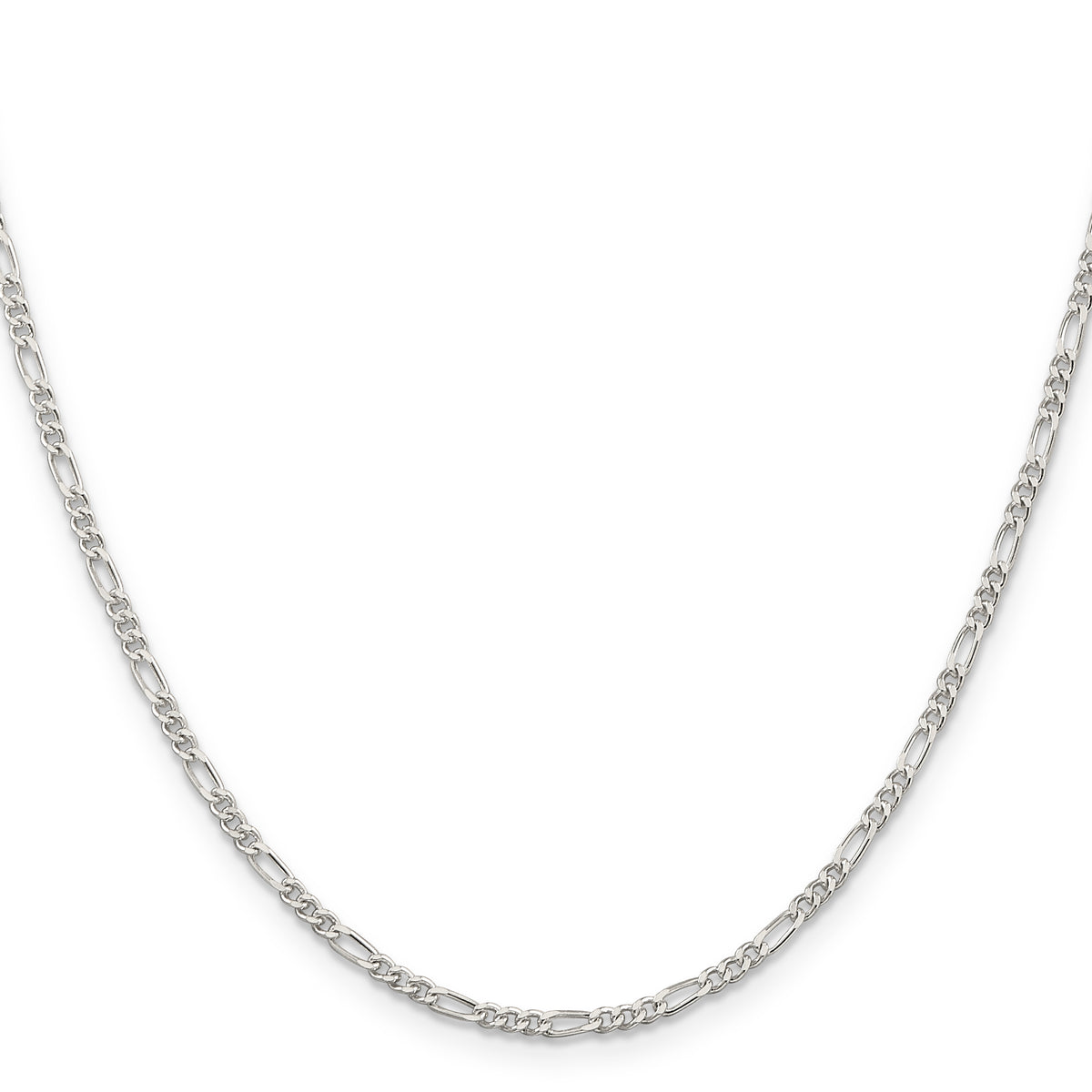 Figaro Chain in Sterling Silver, 2.25mm - Sophia Jewelers