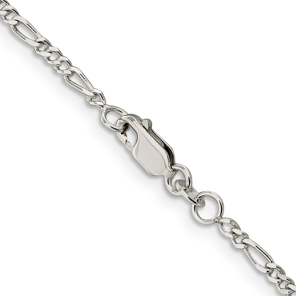 Figaro Chain in Sterling Silver, 2.25mm - Sophia Jewelers