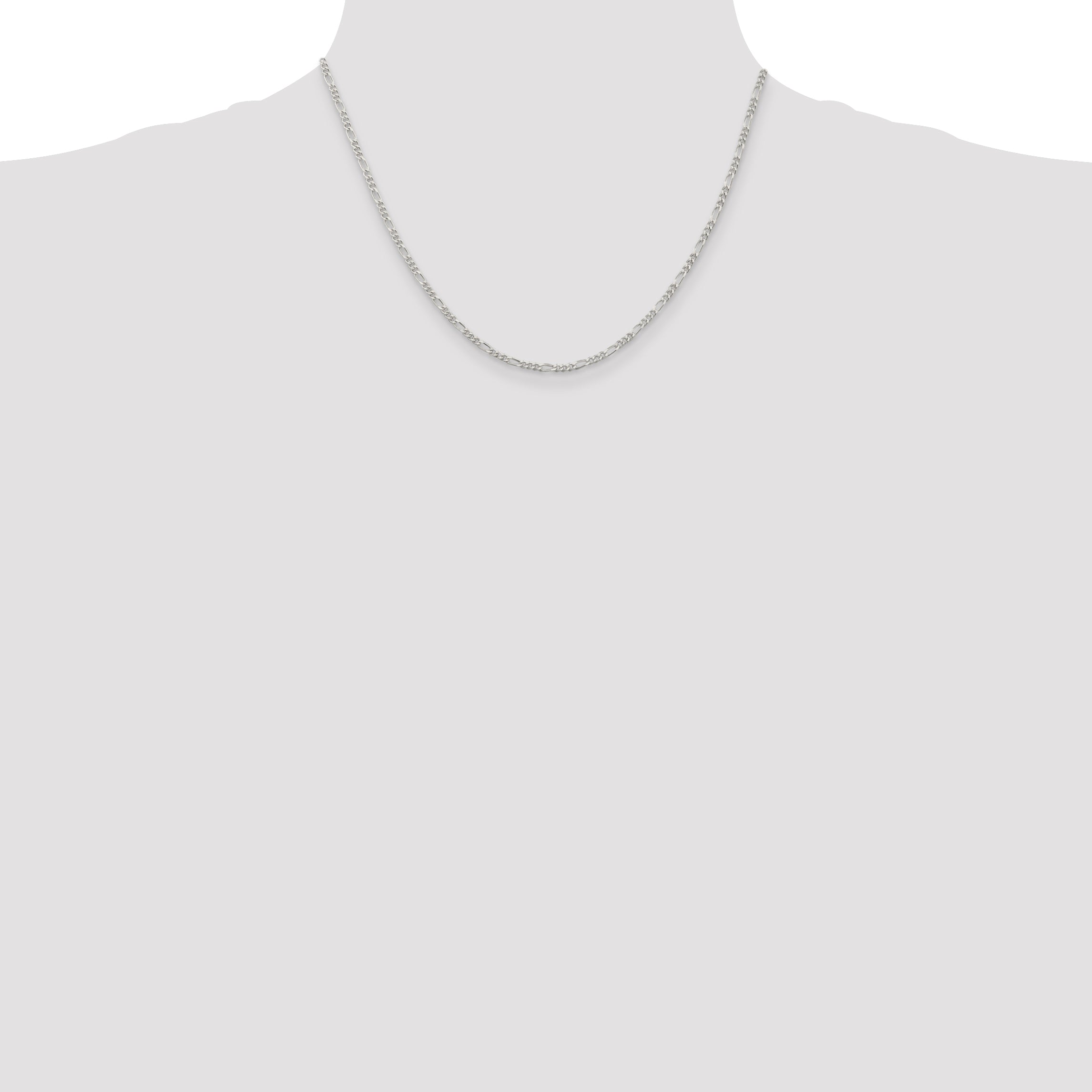 Sterling Silver 2.25mm Figaro Chain