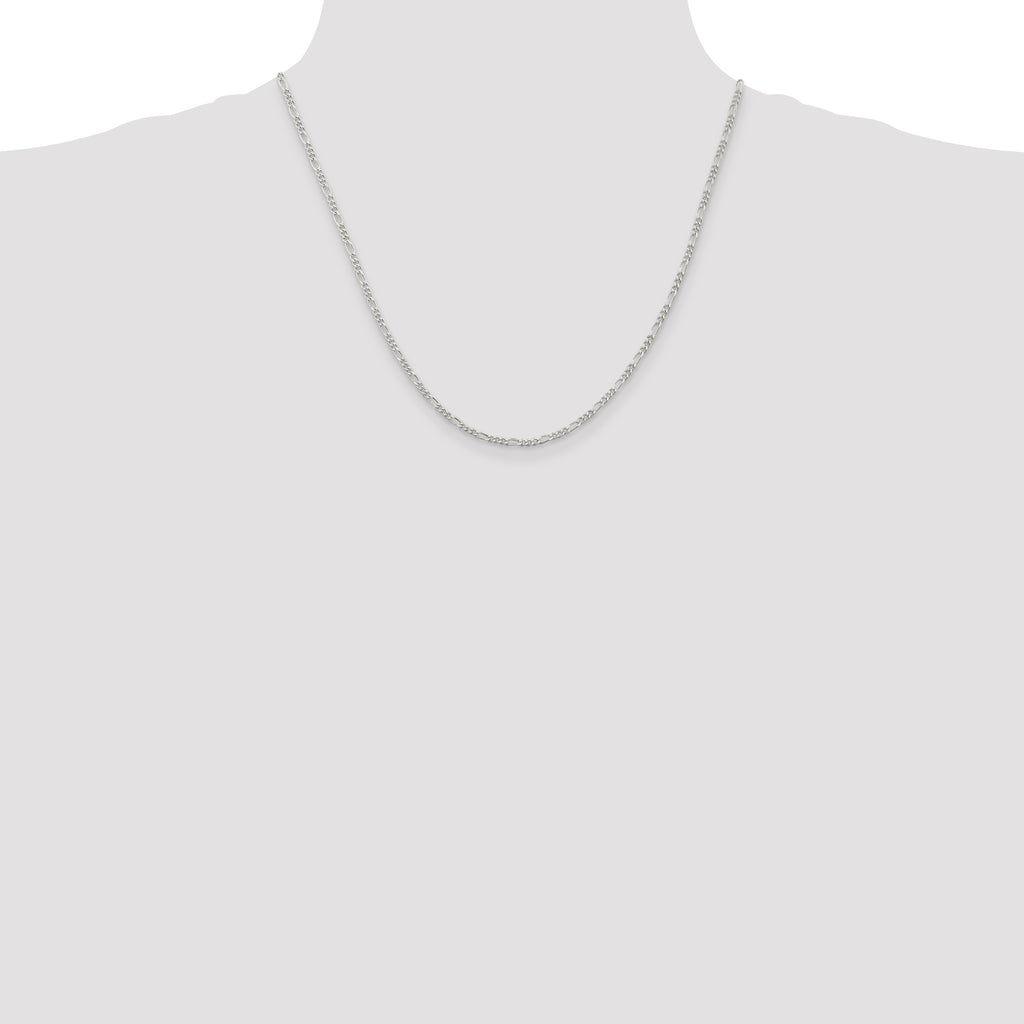 Figaro Chain in Sterling Silver, 2.25mm - Sophia Jewelers