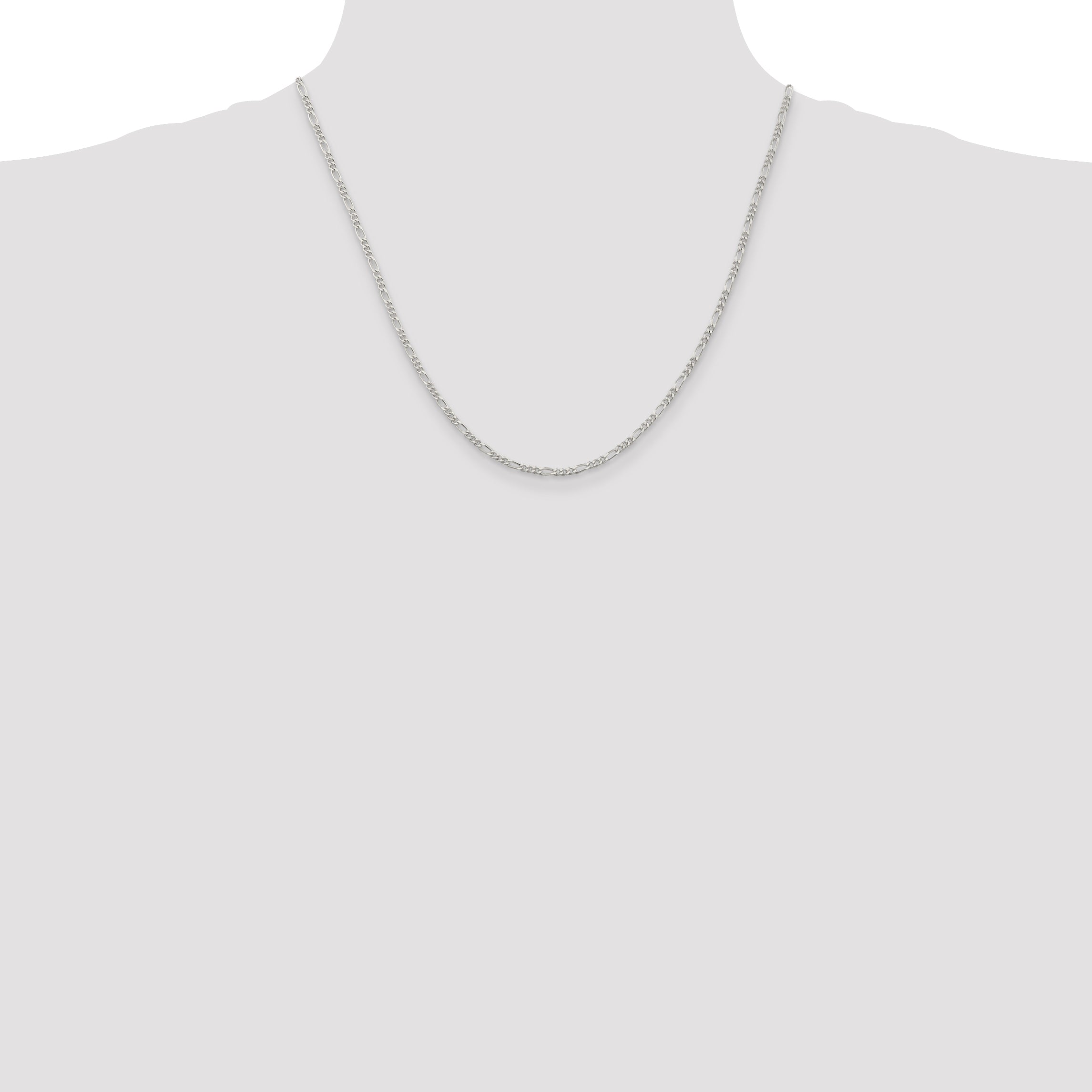 Sterling Silver 2.25mm Figaro Chain