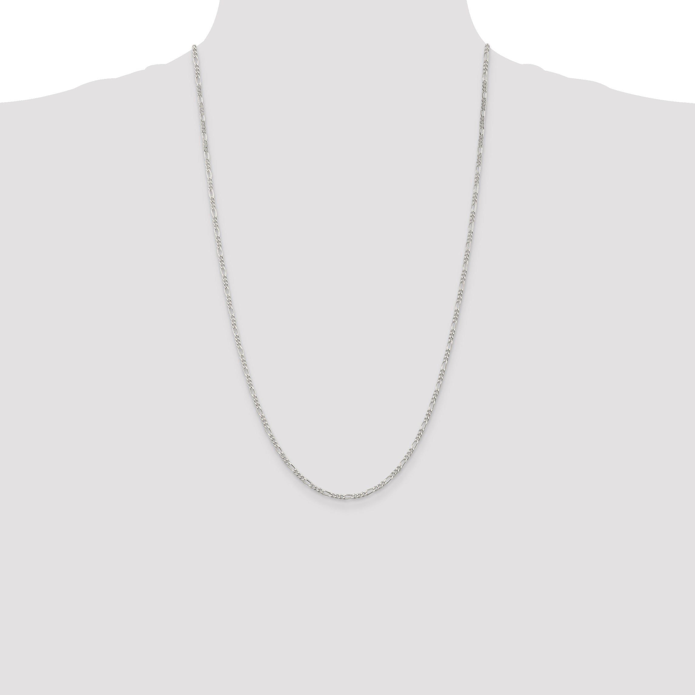 Sterling Silver 2.25mm Figaro Chain