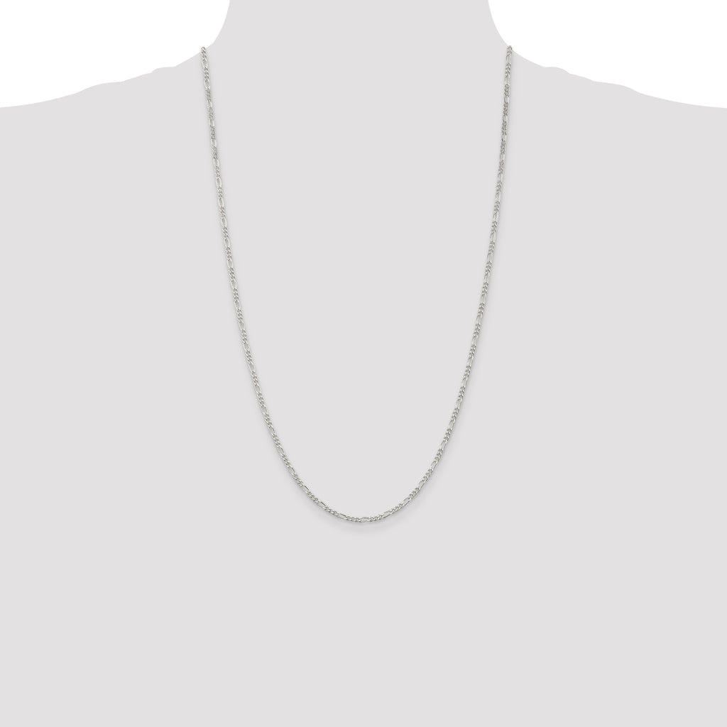 Figaro Chain in Sterling Silver, 2.25mm - Sophia Jewelers