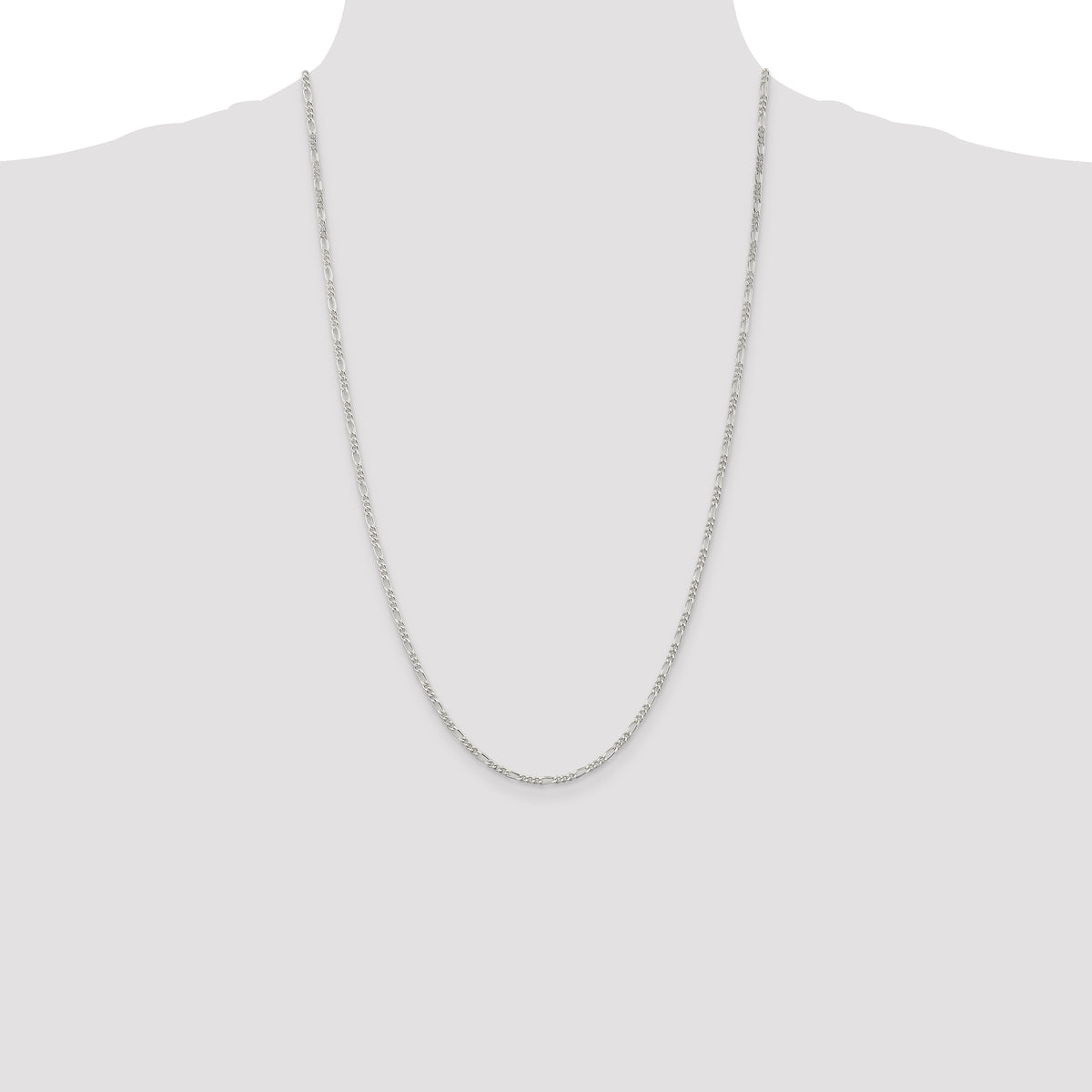 Figaro Chain in Sterling Silver, 2.25mm - Sophia Jewelers