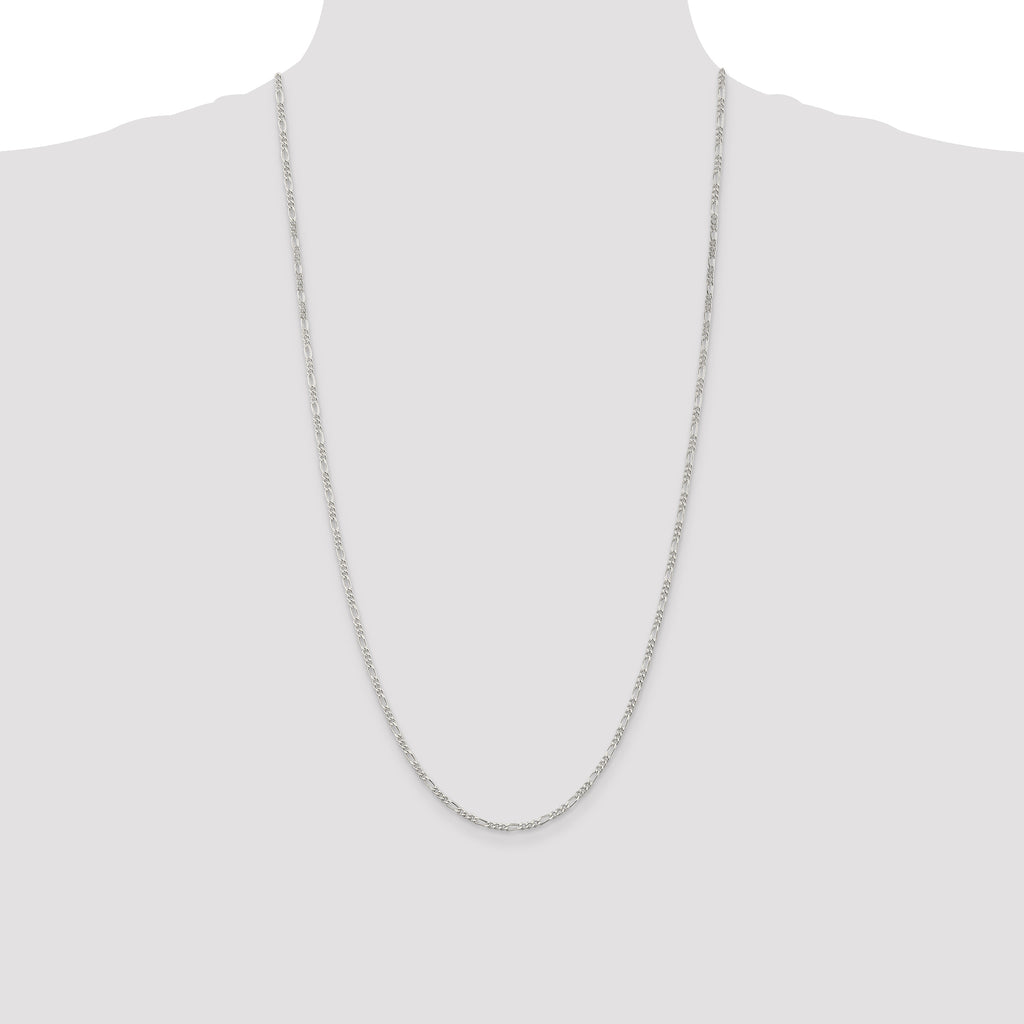 Figaro Chain in Sterling Silver, 2.25mm - Sophia Jewelers