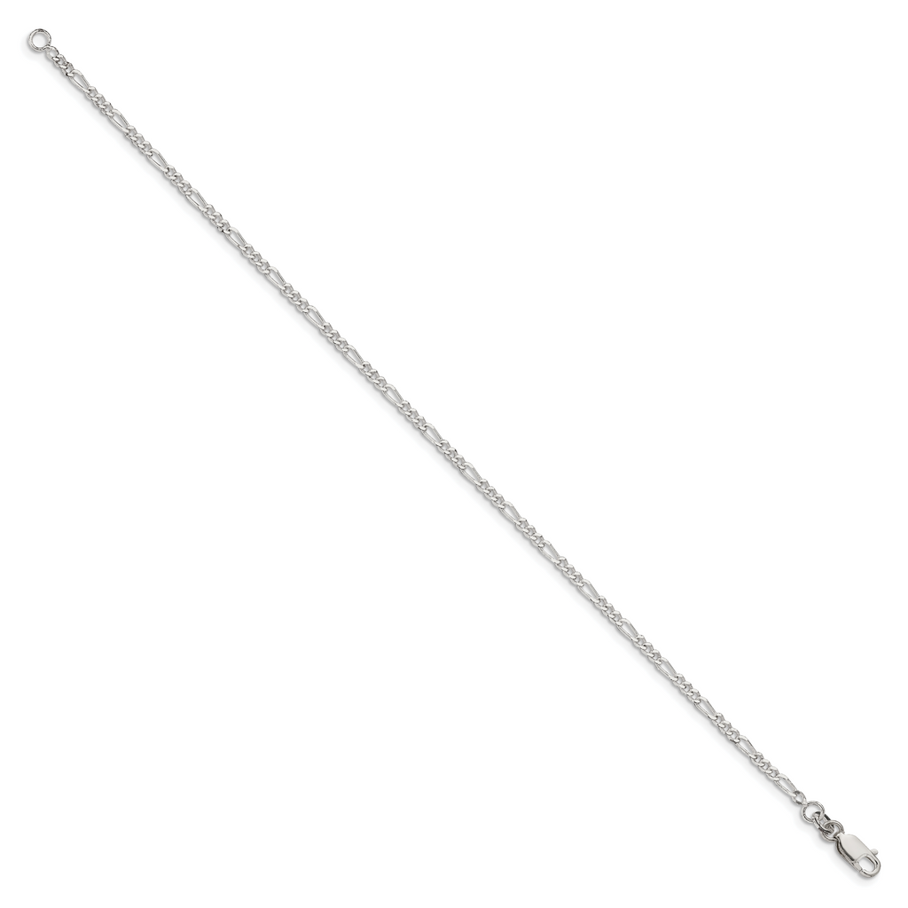 Sterling Silver Figaro Chain Necklace 2.25mm