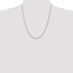 Sterling Silver Rhodium-plated 2.25mm Figaro Chain
