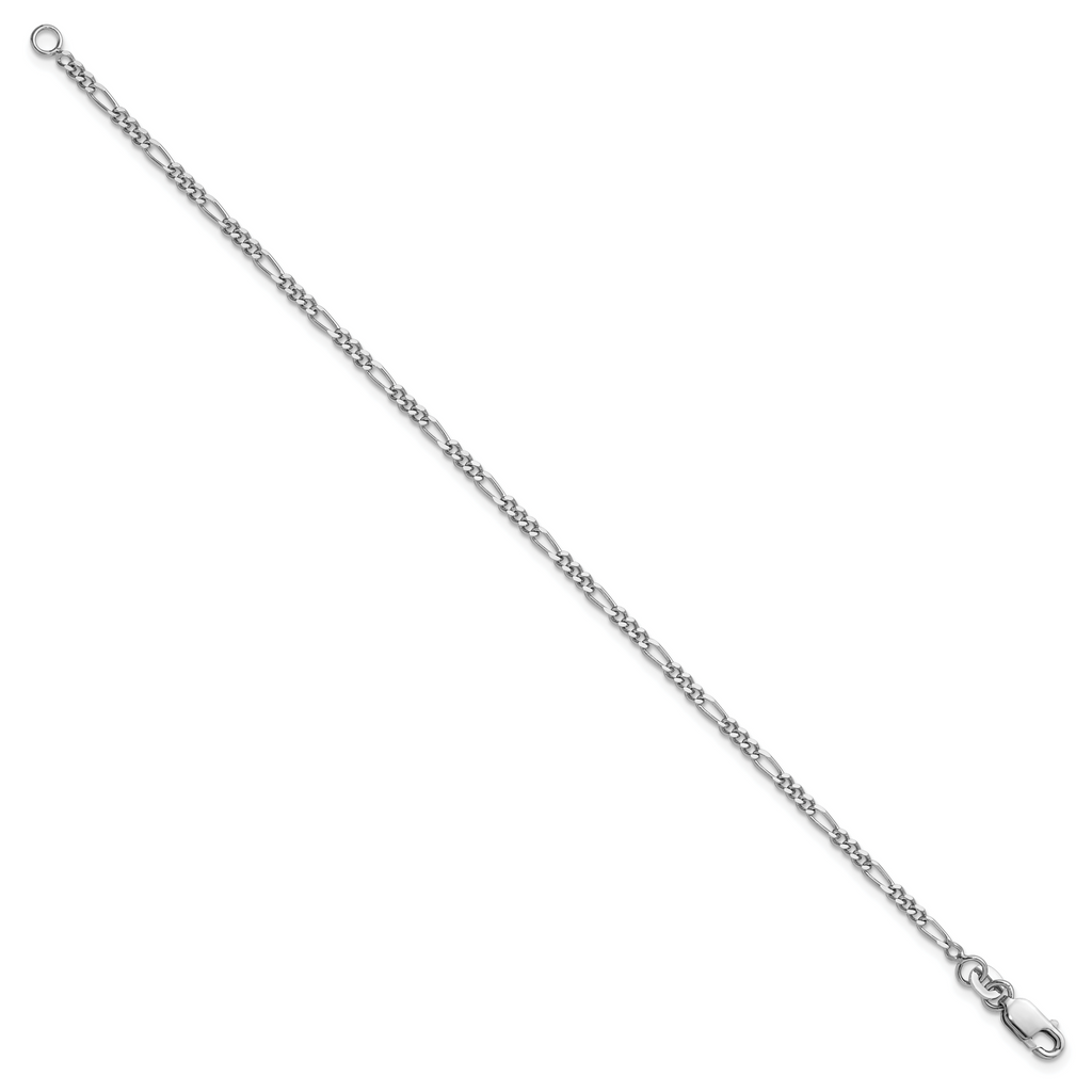 Sterling Silver Rhodium-plated 2.25mm Figaro Chain
