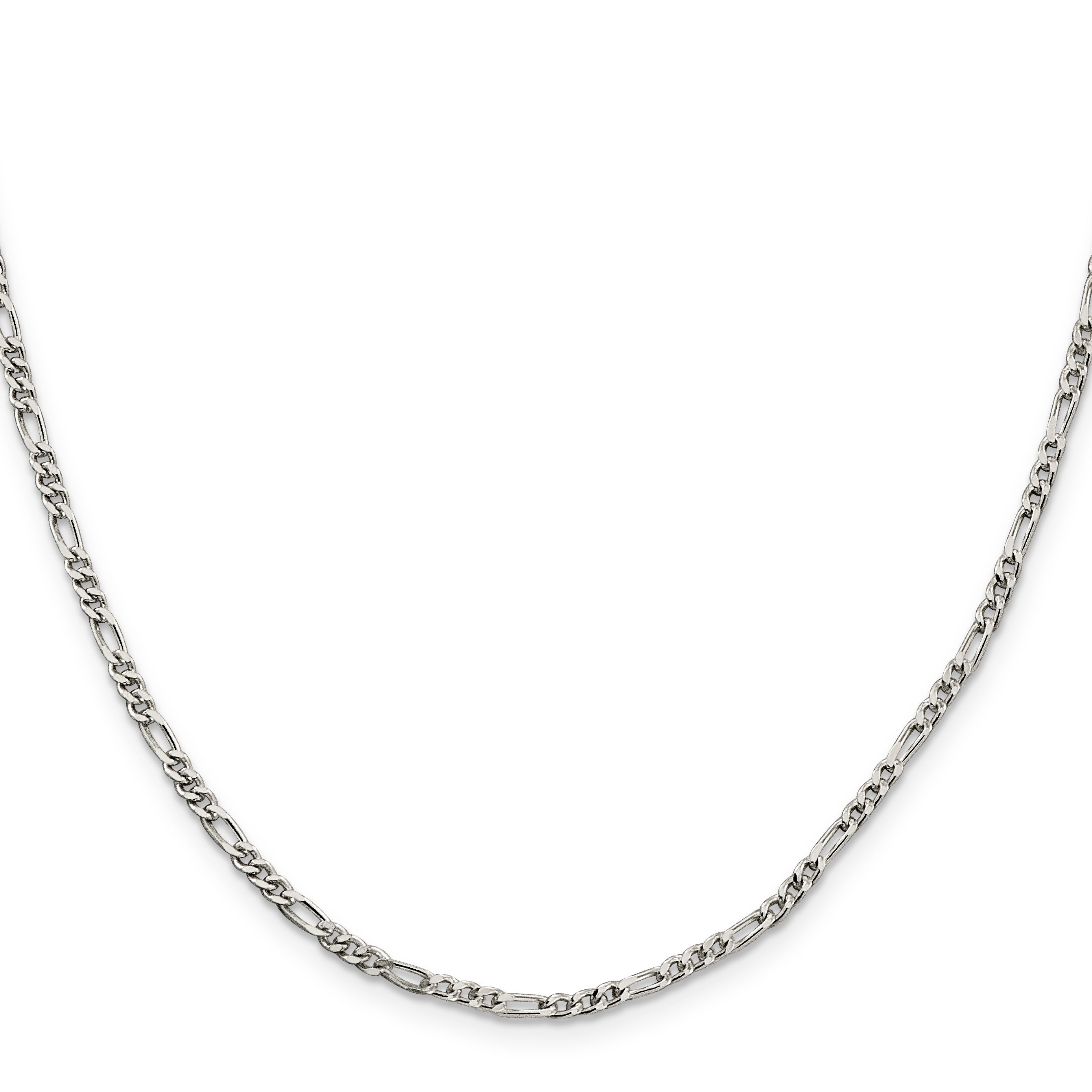 Sterling Silver 2.5mm Figaro Chain Anklet