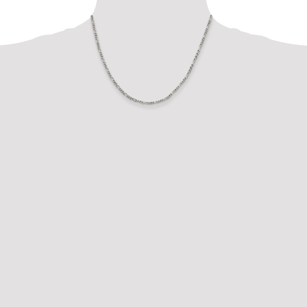 Sterling Silver Figaro Chain Necklace 2.5mm