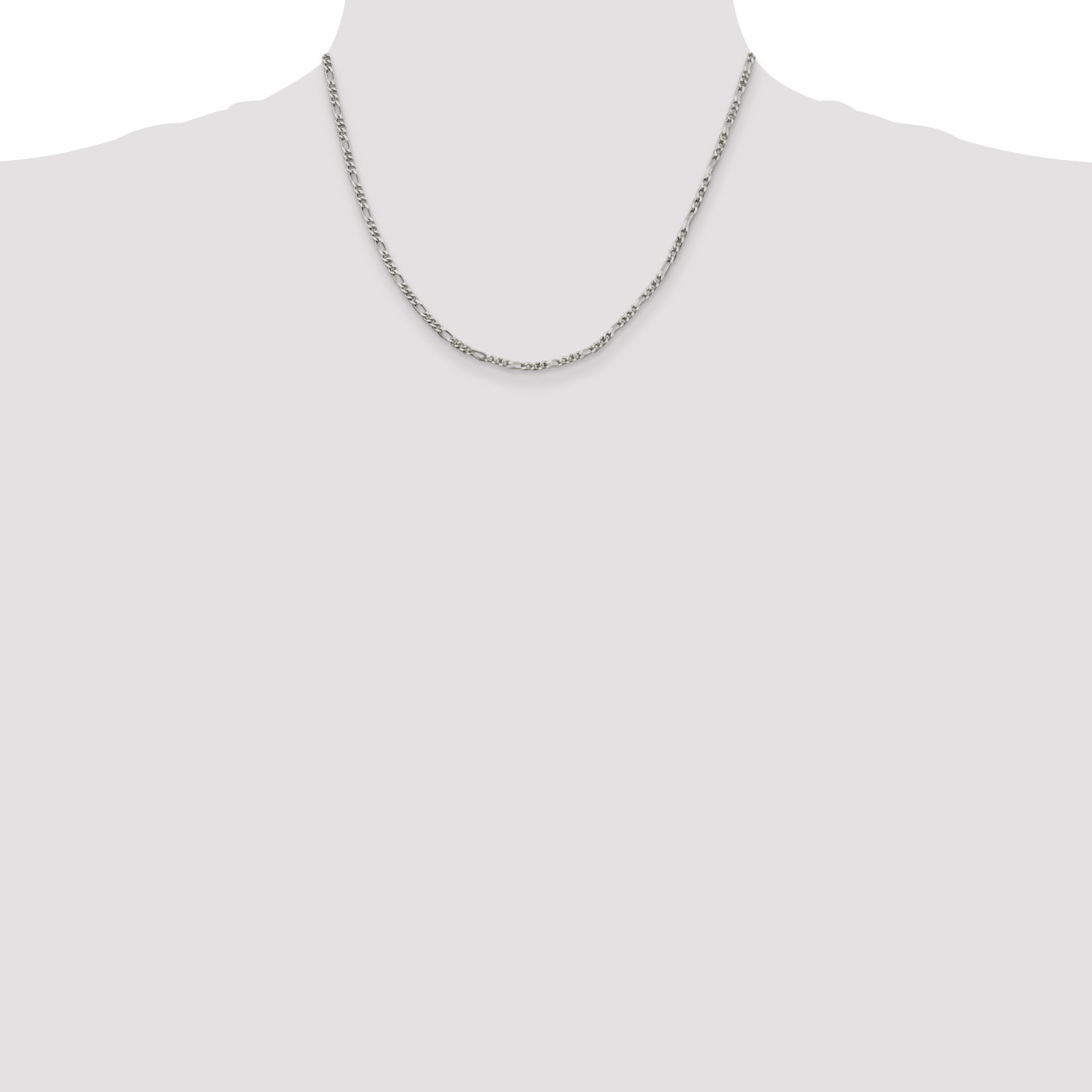 Sterling Silver Figaro Chain Necklace 2.5mm