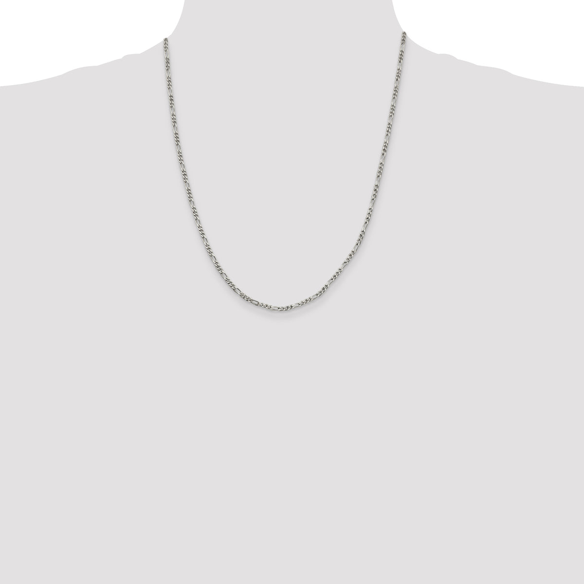Sterling Silver 2.5mm Figaro Chain