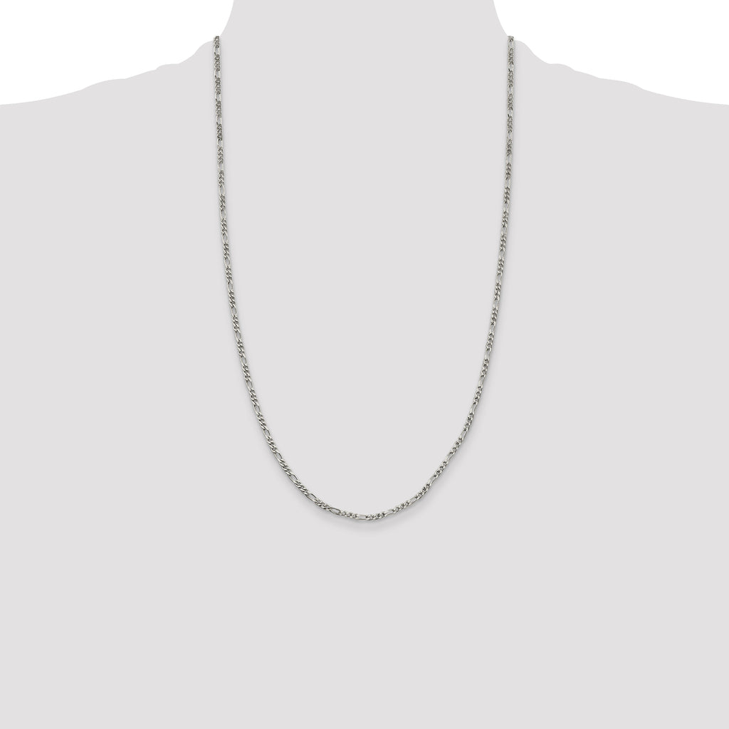 Sterling Silver 2.5mm Figaro Chain