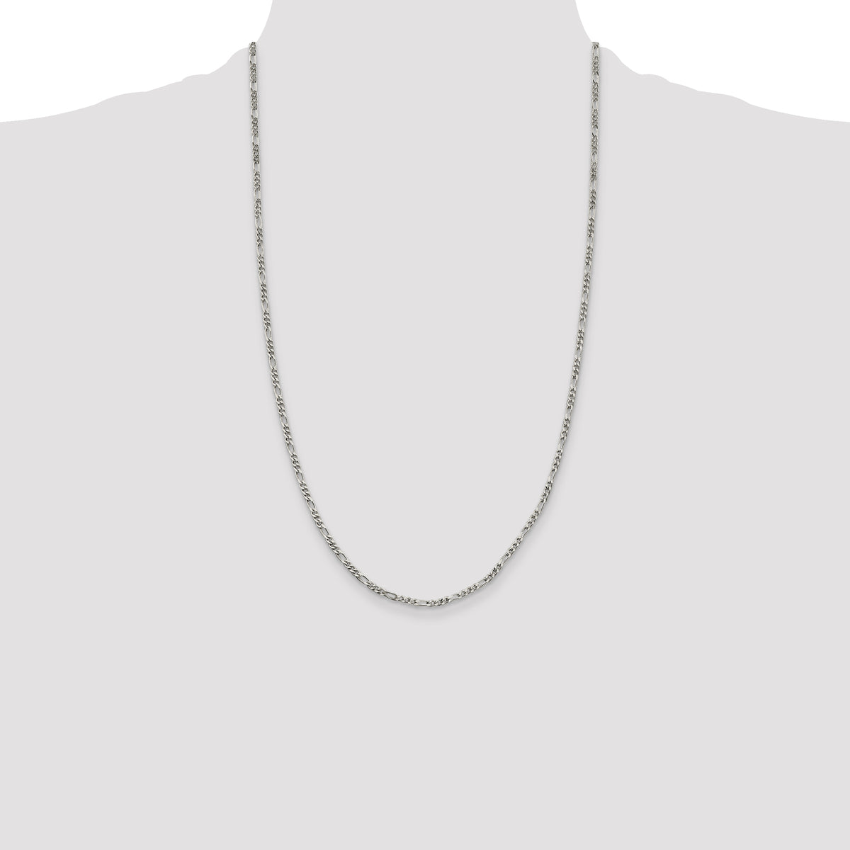 Sterling Silver 2.5mm Figaro Chain