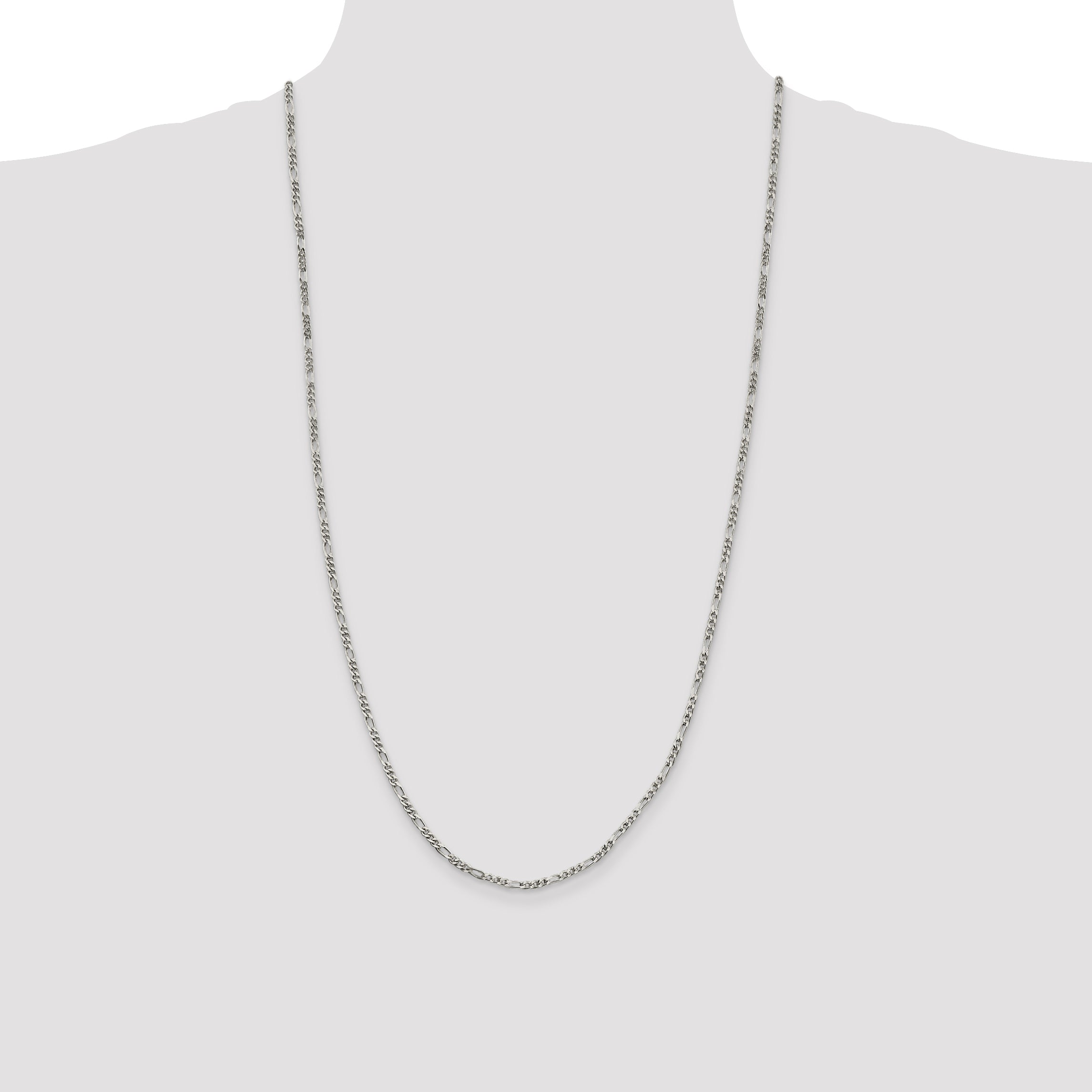 Sterling Silver 2.5mm Figaro Chain Anklet