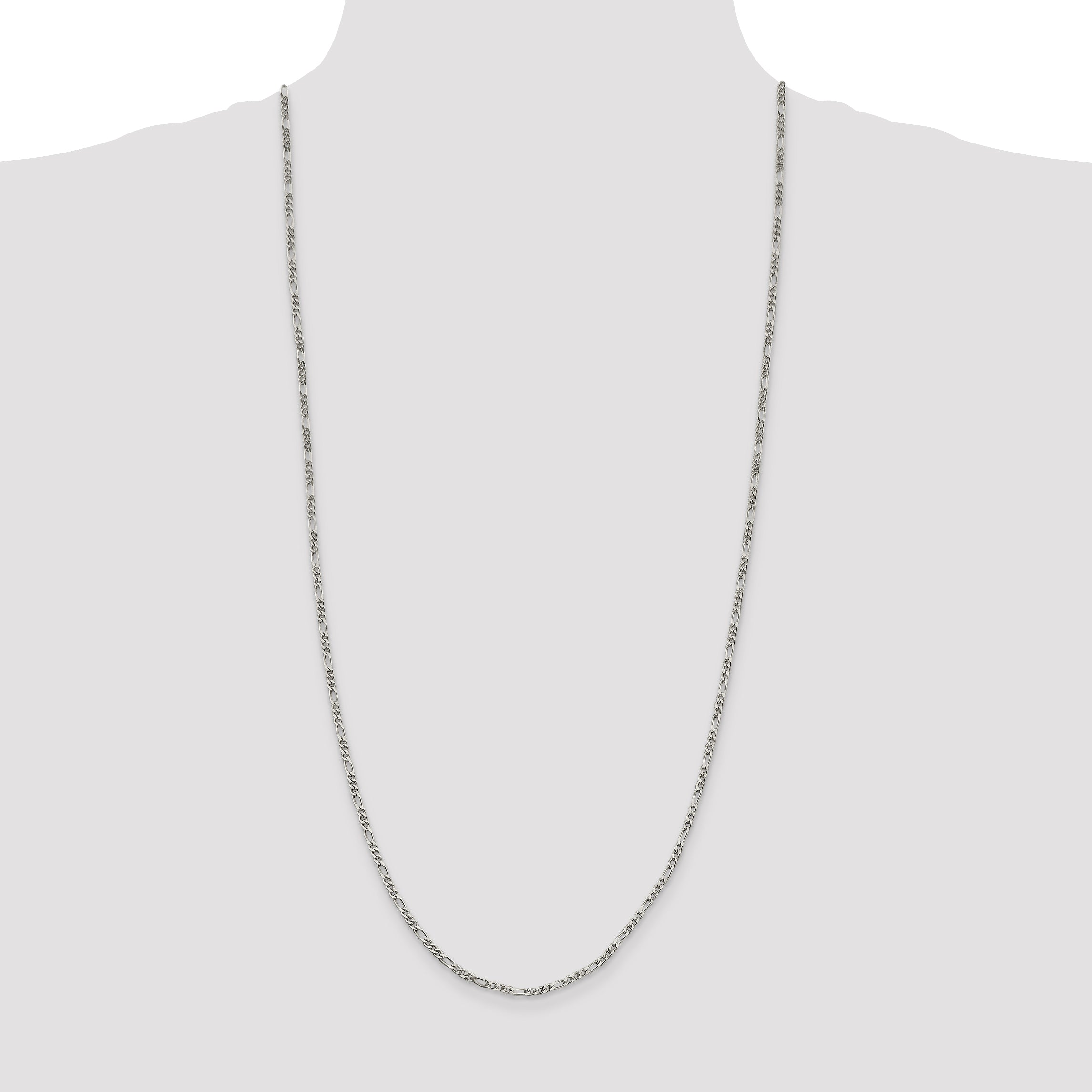 Sterling Silver 2.5mm Figaro Chain Anklet
