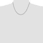 Sterling Silver Rhodium-plated 2.5mm Figaro Chain