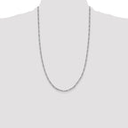Sterling Silver Rhodium-plated 2.5mm Figaro Chain