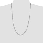 Sterling Silver Rhodium-plated 2.5mm Figaro Chain