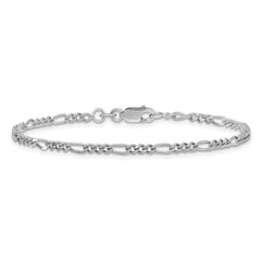 Sterling Silver Rhodium-plated 2.5mm Figaro Chain