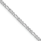 Sterling Silver Rhodium-plated 2.5mm Figaro Chain