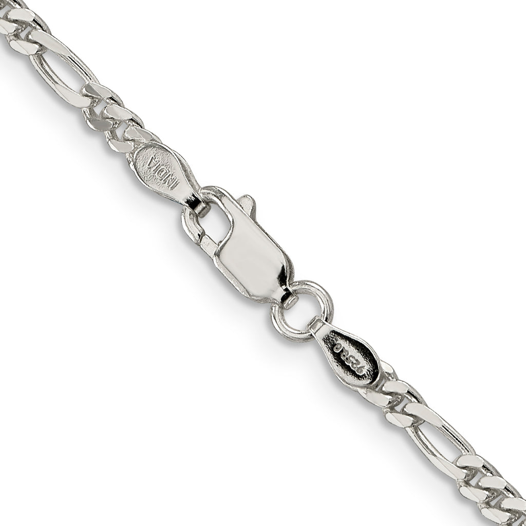 Sterling Silver 2.85mm Figaro Chain Anklet
