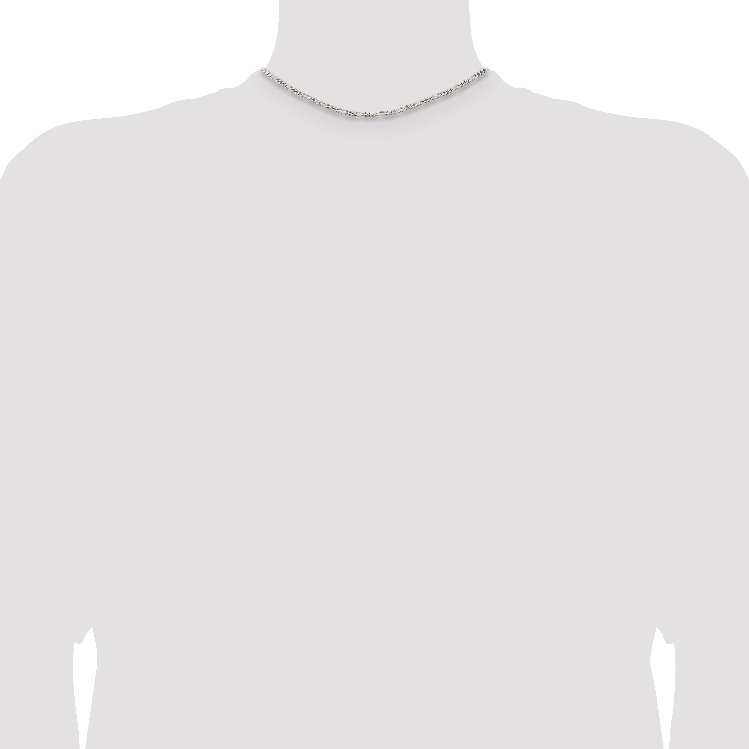 Sterling Silver 2.85mm Figaro Chain