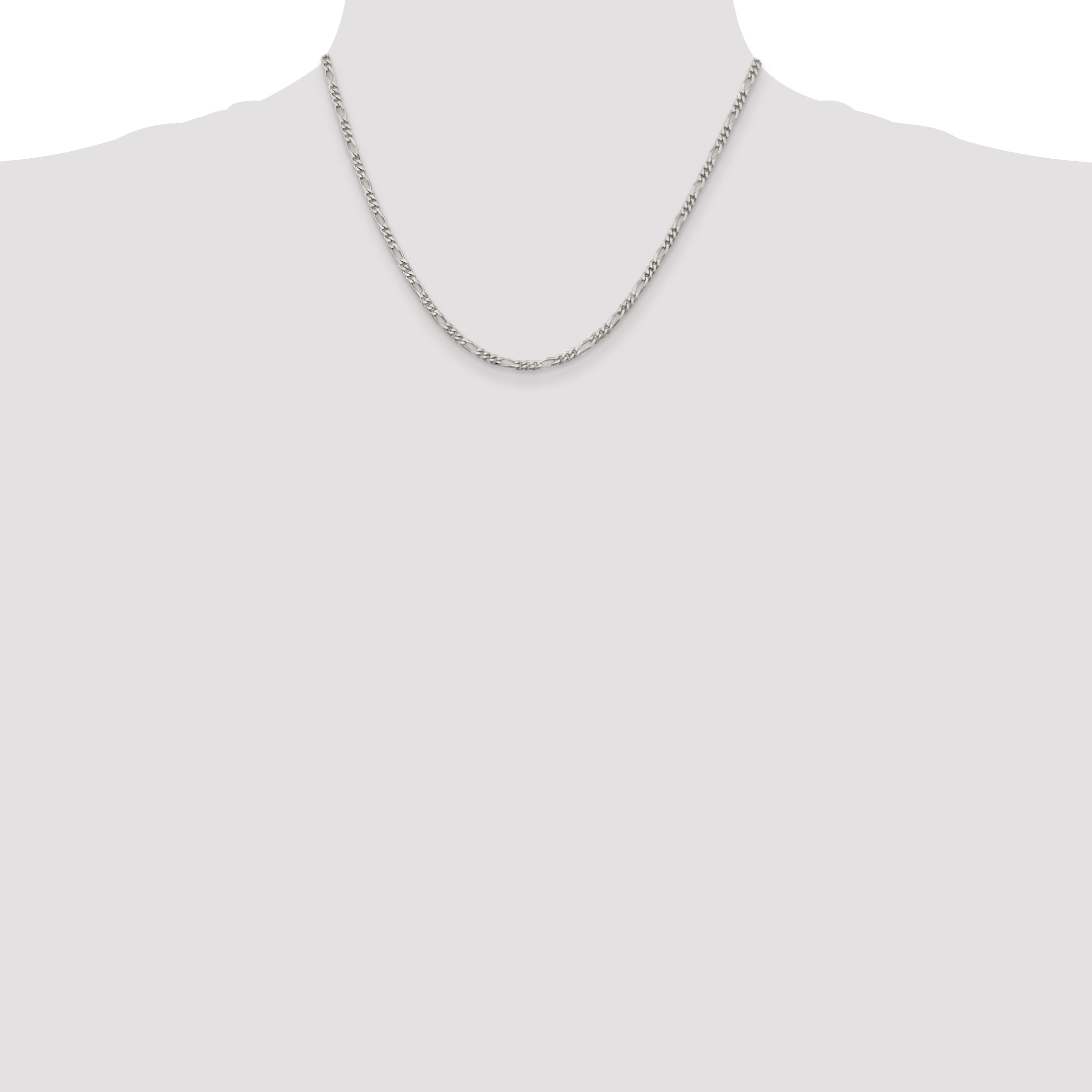 Sterling Silver 2.85mm Figaro Chain Anklet