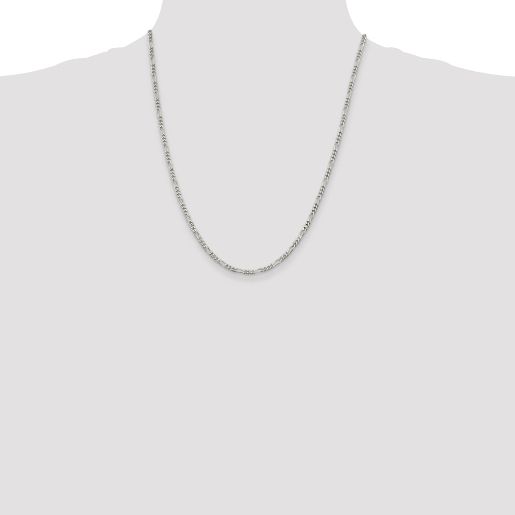 Sterling Silver Figaro Chain Necklace 2.85mm