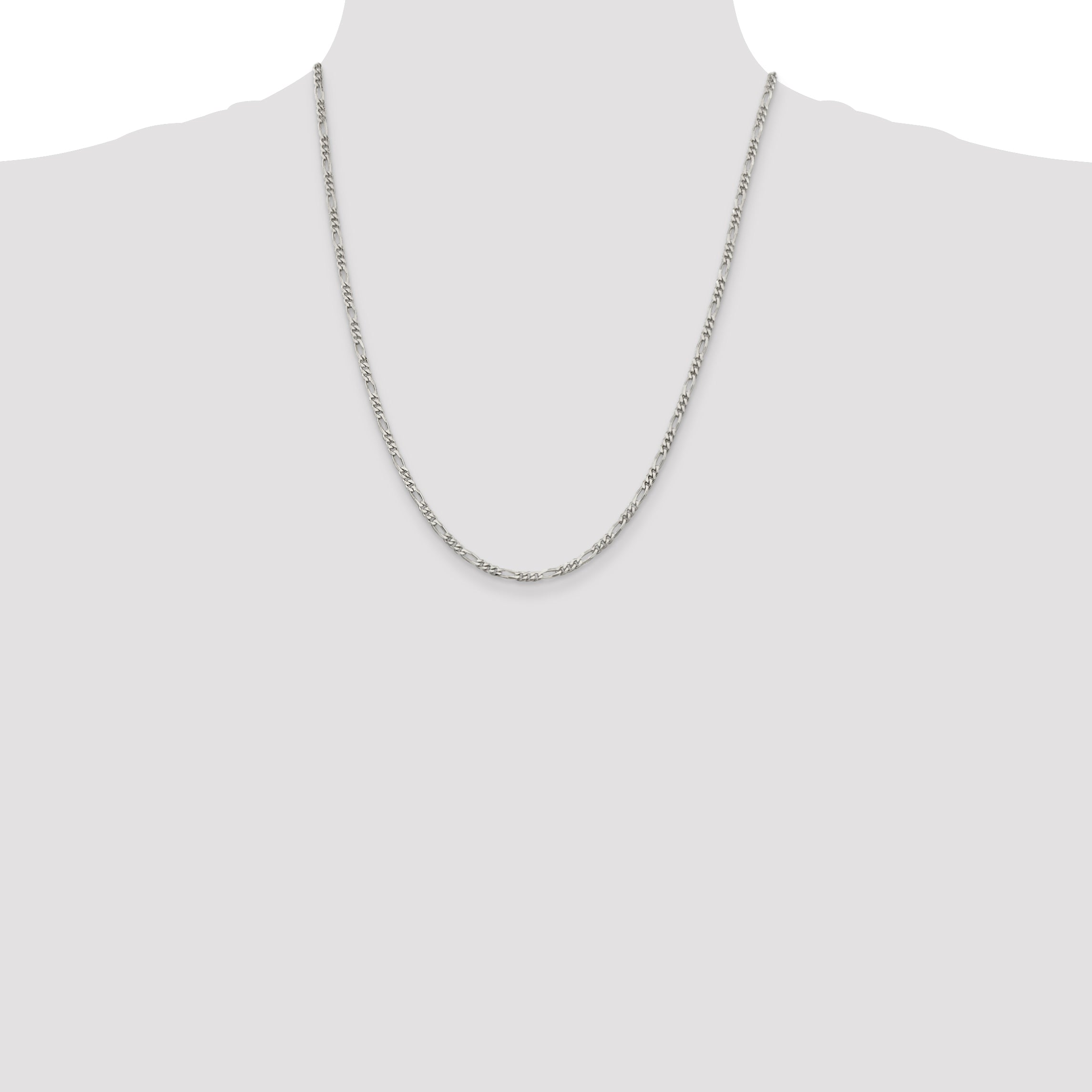 Sterling Silver Figaro Chain Necklace 2.85mm