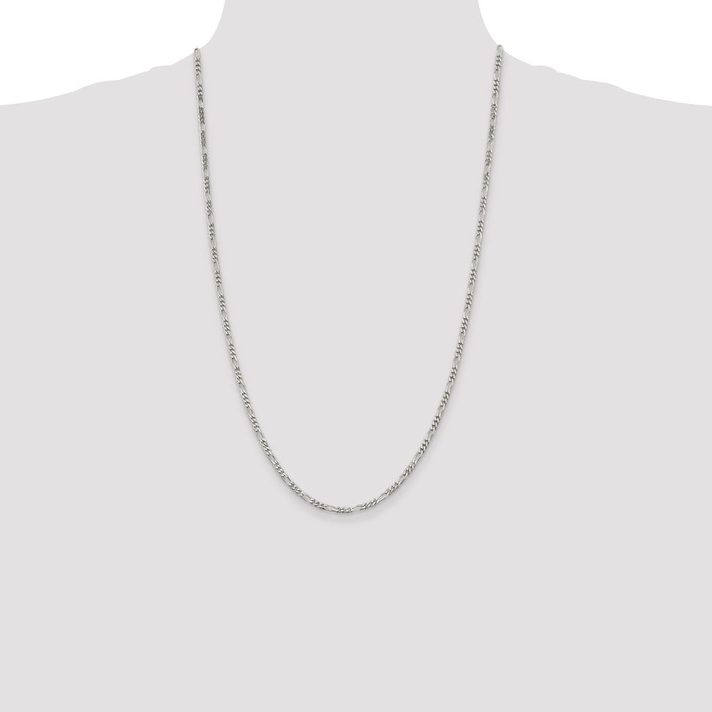 Sterling Silver 2.85mm Figaro Chain Anklet