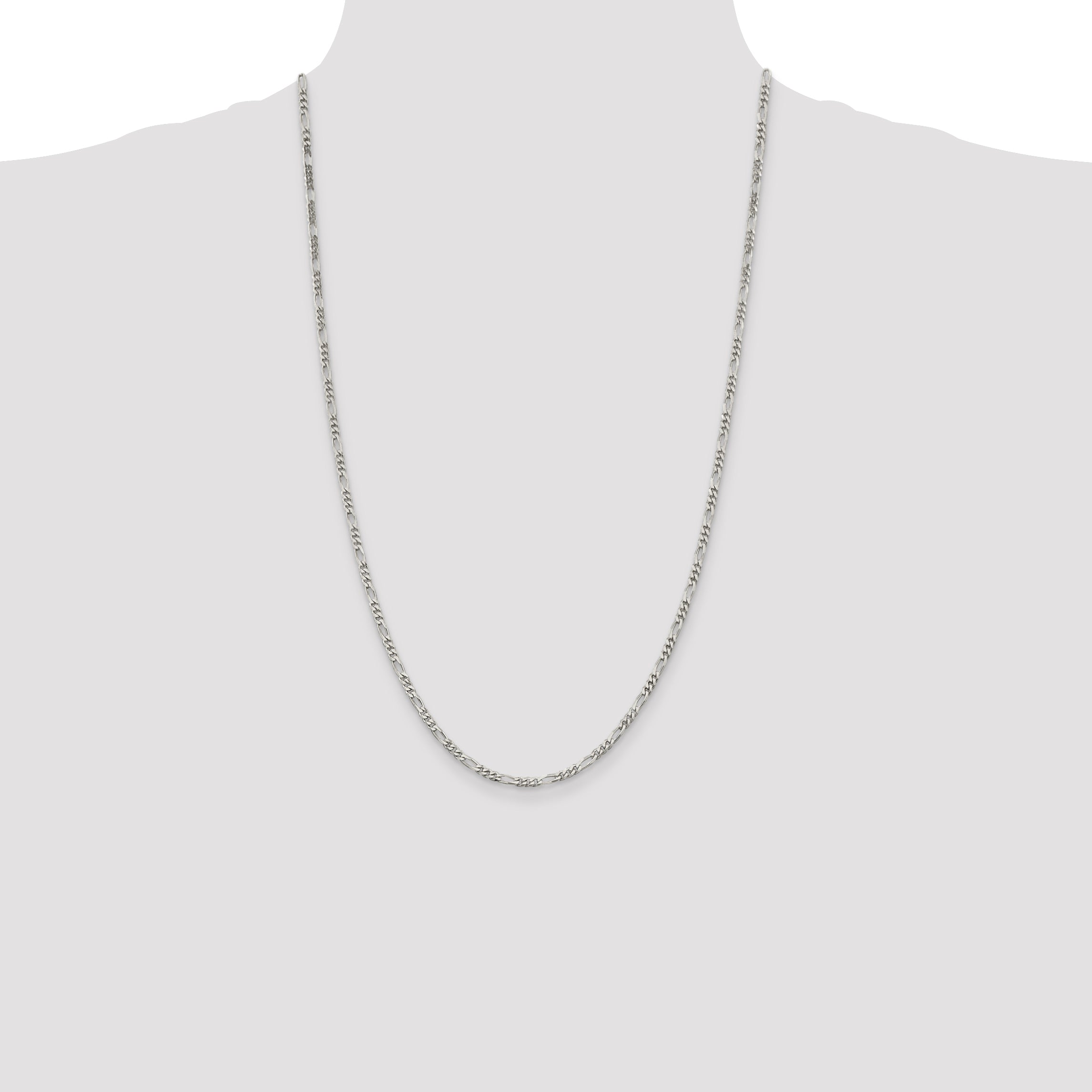 Sterling Silver 2.85mm Figaro Chain Anklet