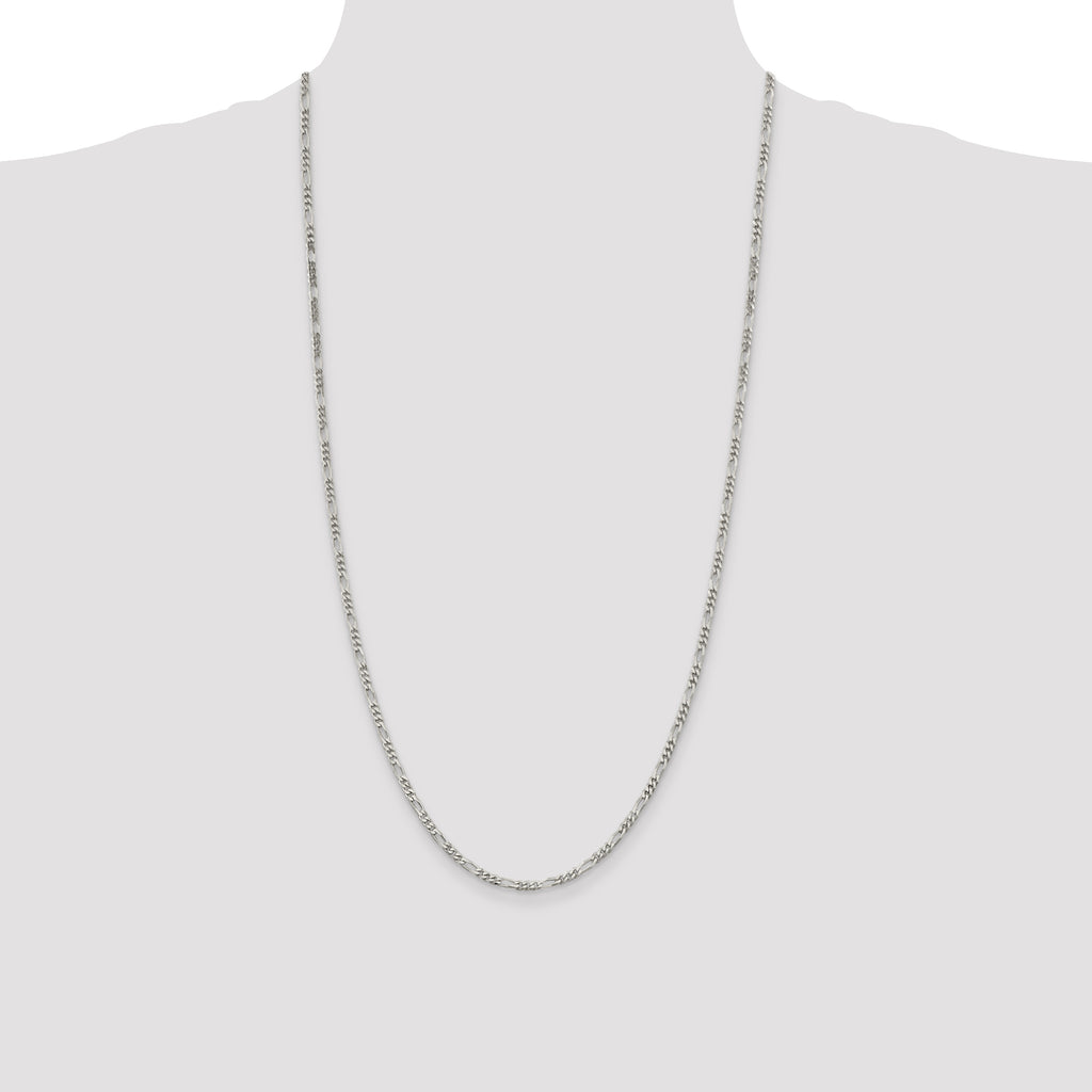 Sterling Silver 2.85mm Figaro Chain Anklet