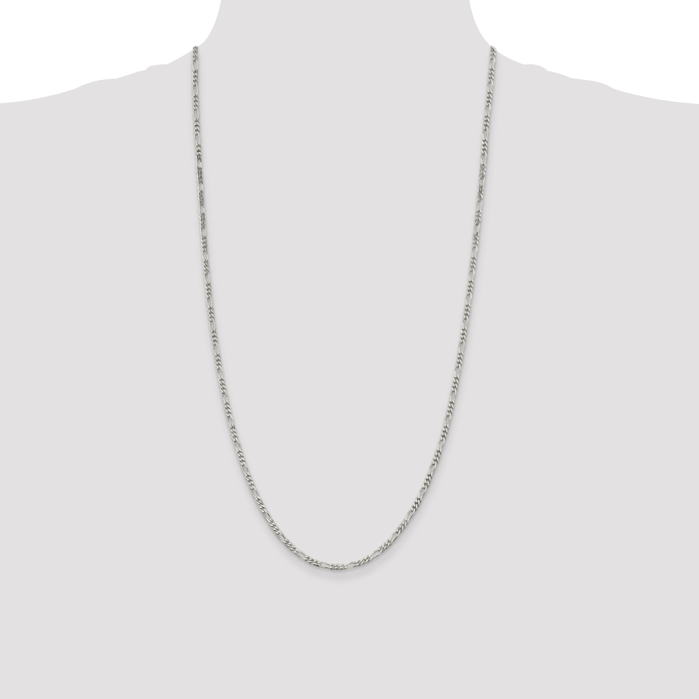 Sterling Silver 2.85mm Figaro Chain Anklet