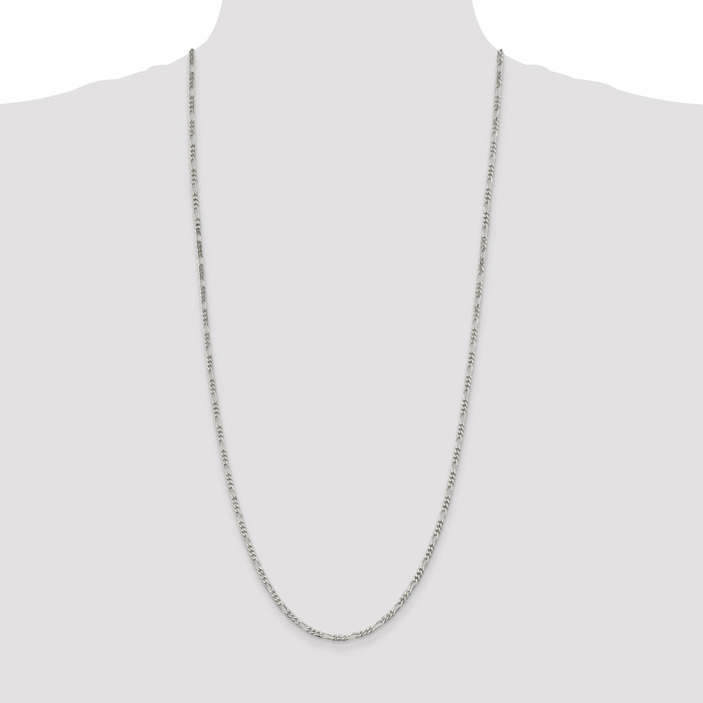 Sterling Silver 2.85mm Figaro Chain Anklet