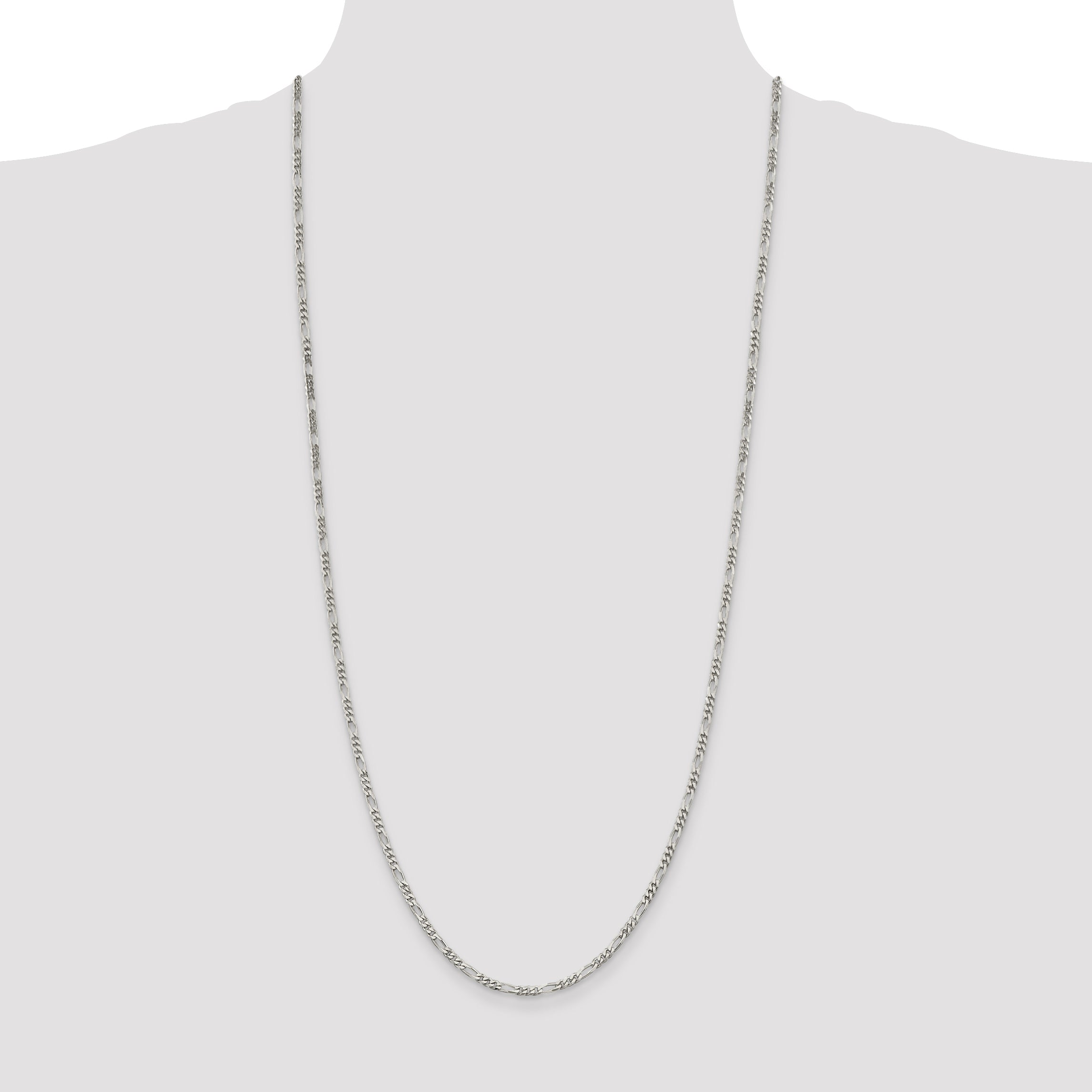 Sterling Silver 2.85mm Figaro Chain Anklet