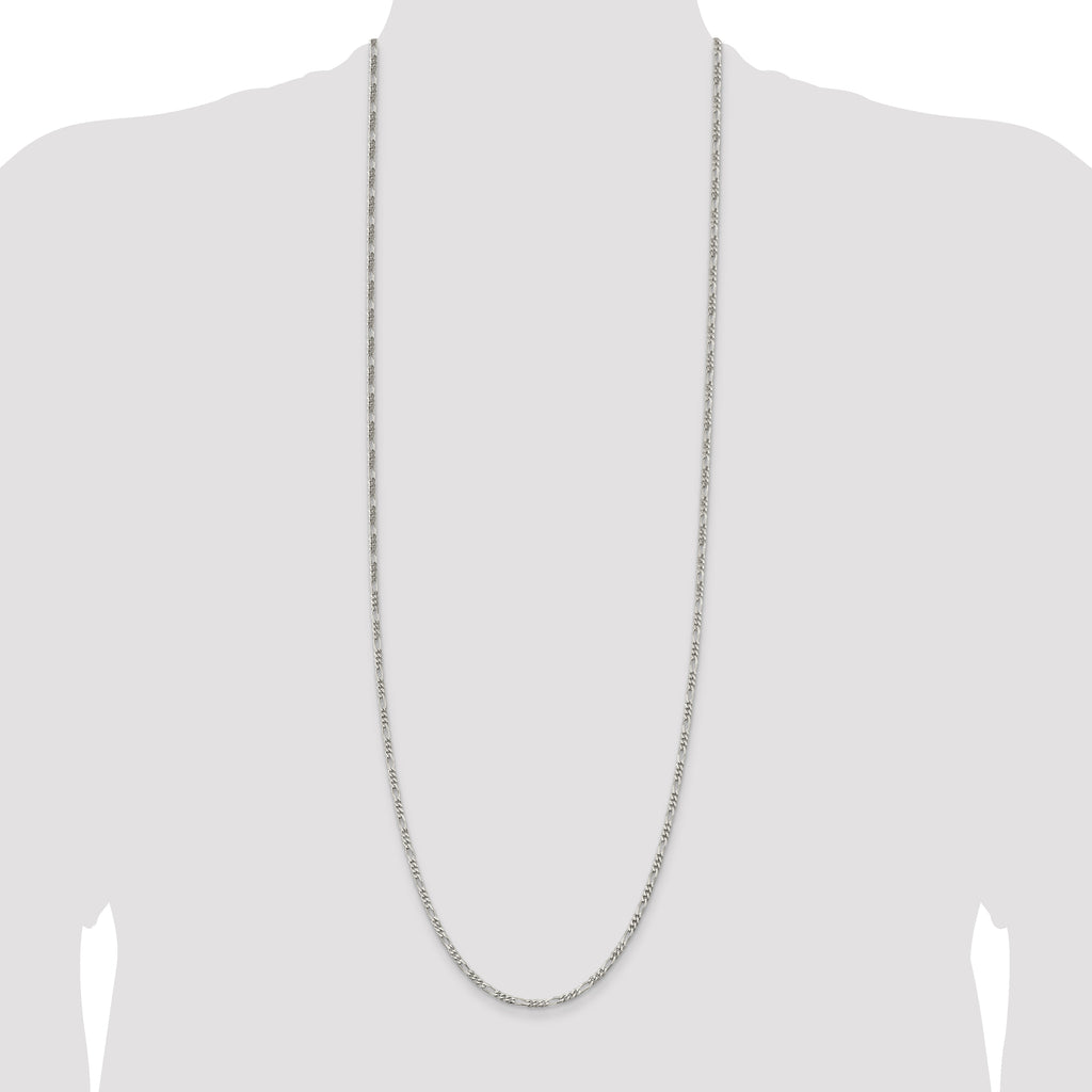 Sterling Silver 2.85mm Figaro Chain Anklet