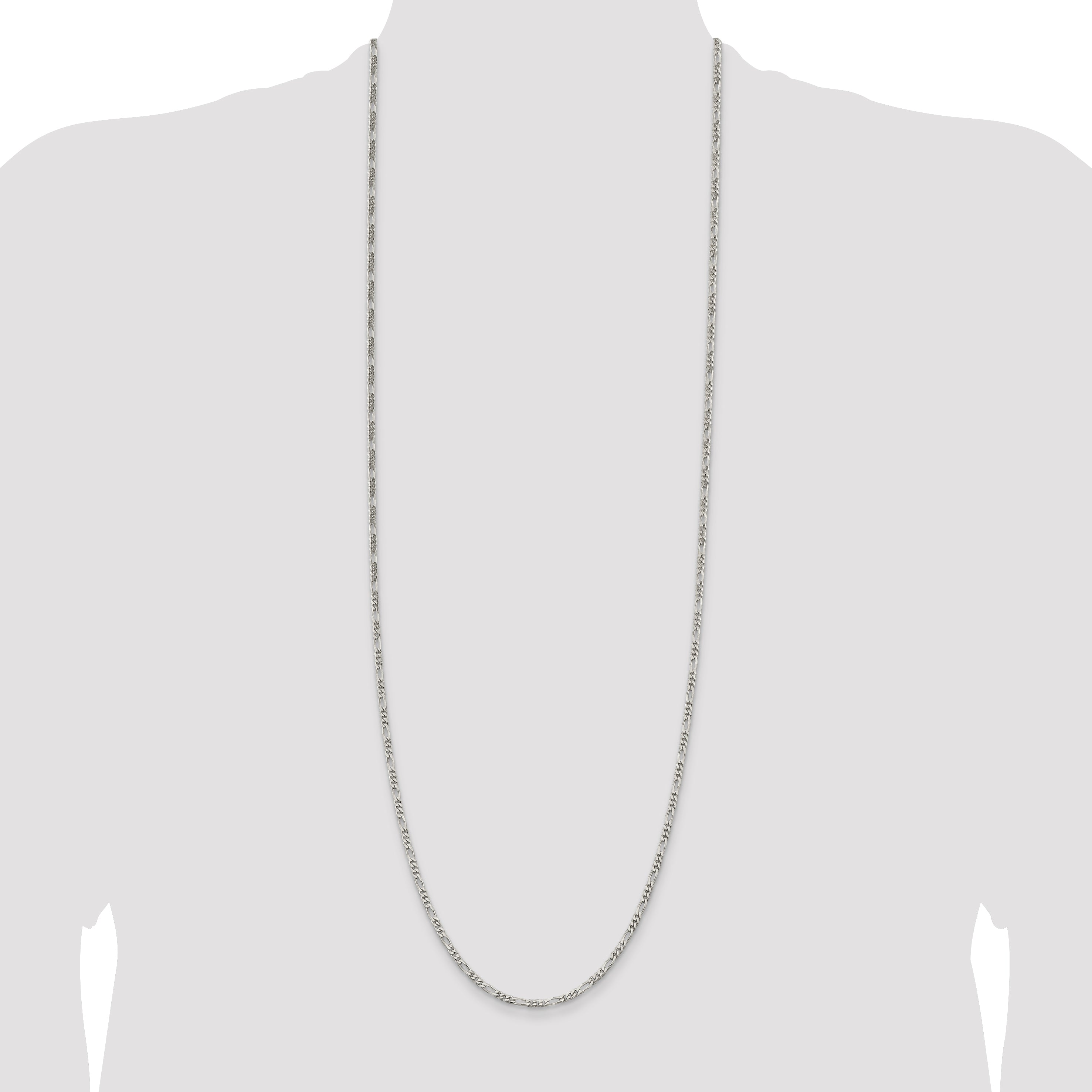 Sterling Silver 2.85mm Figaro Chain Anklet