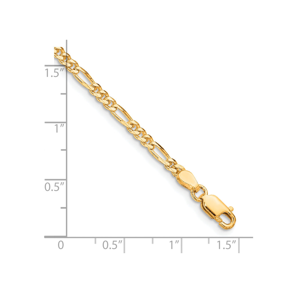 Gold-plated Sterling Silver 2.85mm Figaro Chain - Sophia Jewelers