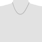 Sterling Silver Rhodium-plated 2.85mm Figaro Chain
