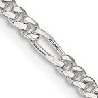 Sterling Silver Figaro Chain Necklace 2.85mm