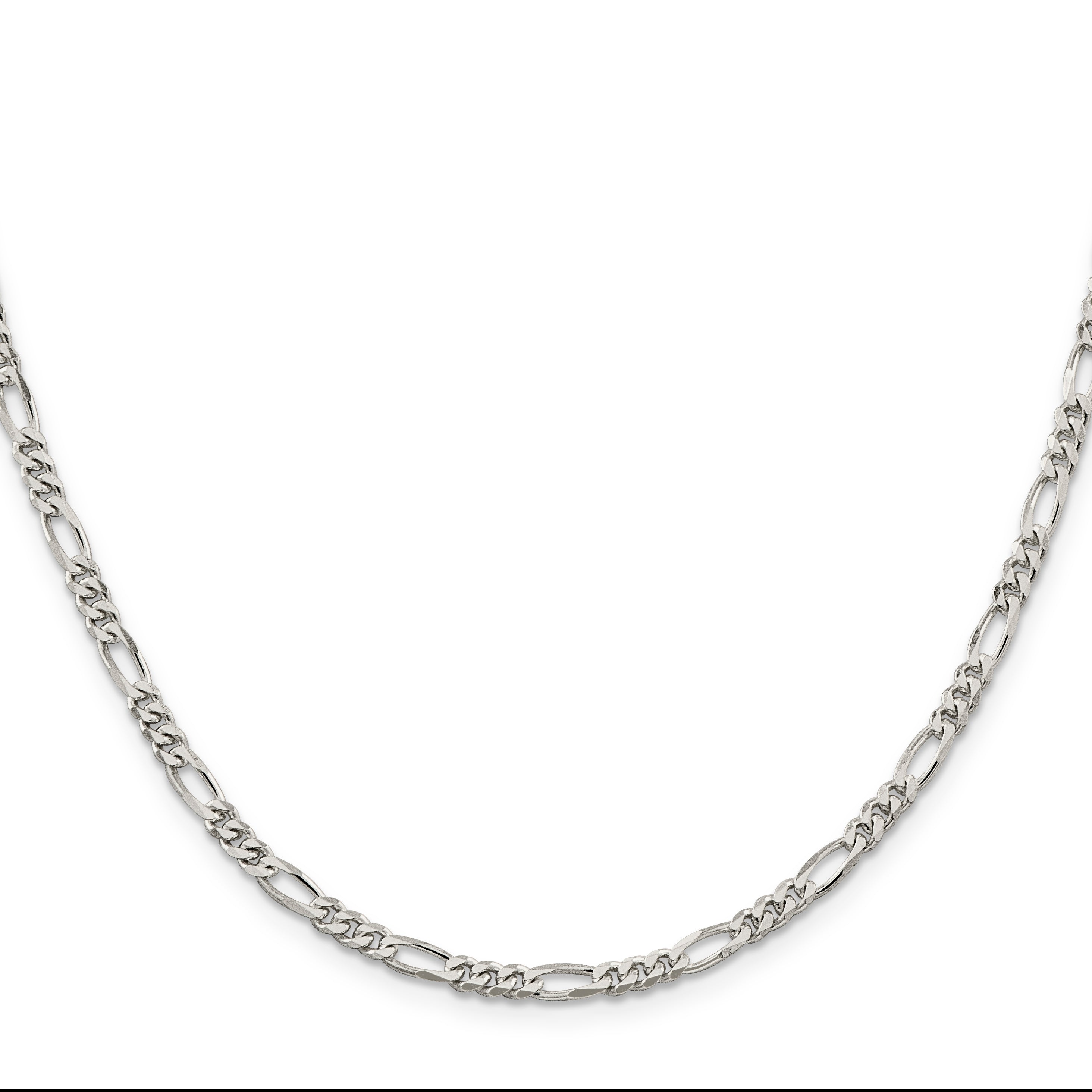 Sterling Silver Rhodium-Plated Figaro Chain Necklace 3.5mm Secondary image