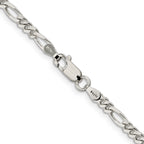 Sterling Silver Rhodium-plated 3.5mm Figaro Chain