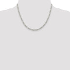 Sterling Silver Rhodium-Plated Figaro Chain Necklace 3.5mm