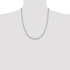 Sterling Silver Rhodium-plated 3.5mm Figaro Chain