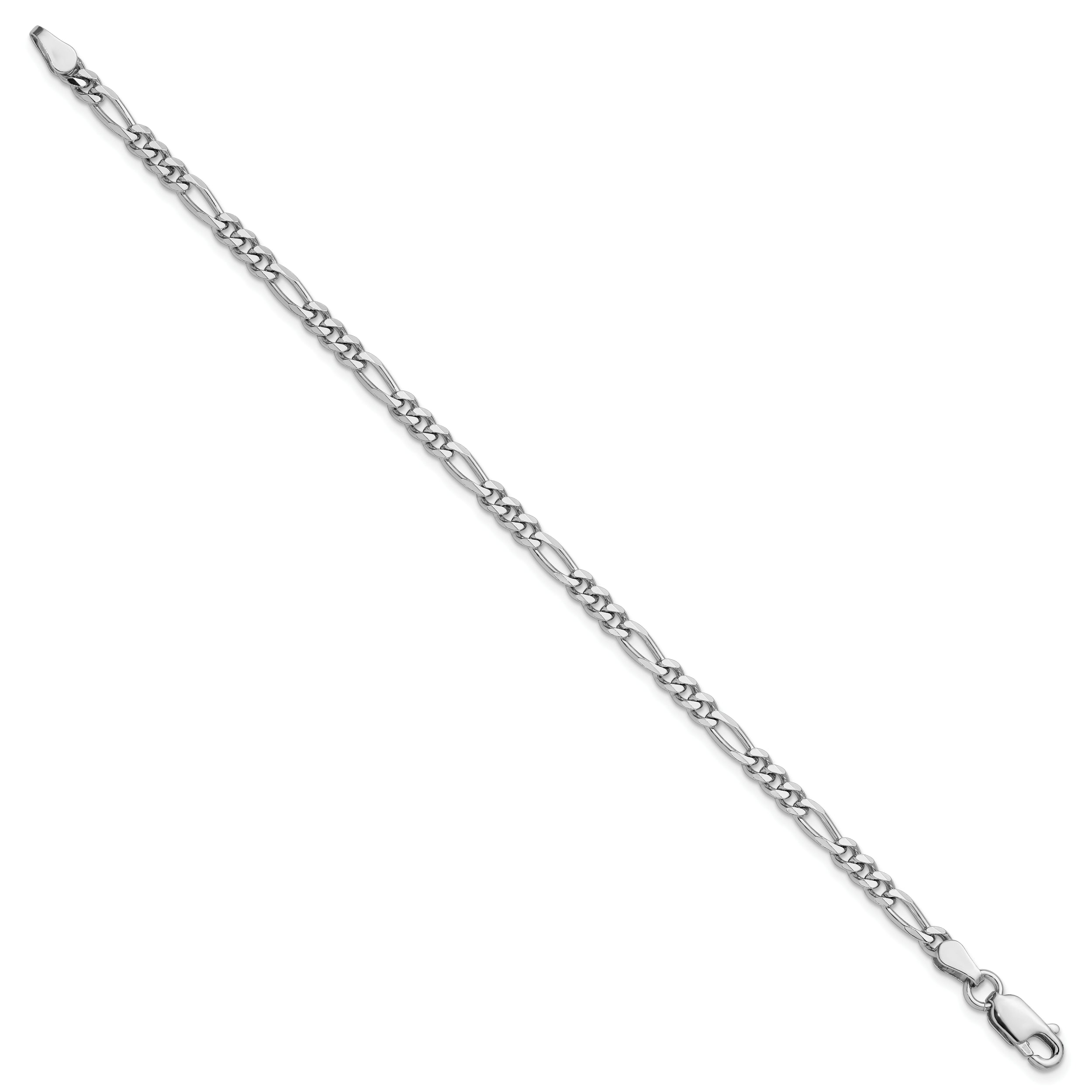 Sterling Silver Rhodium-plated 3.5mm Figaro Chain