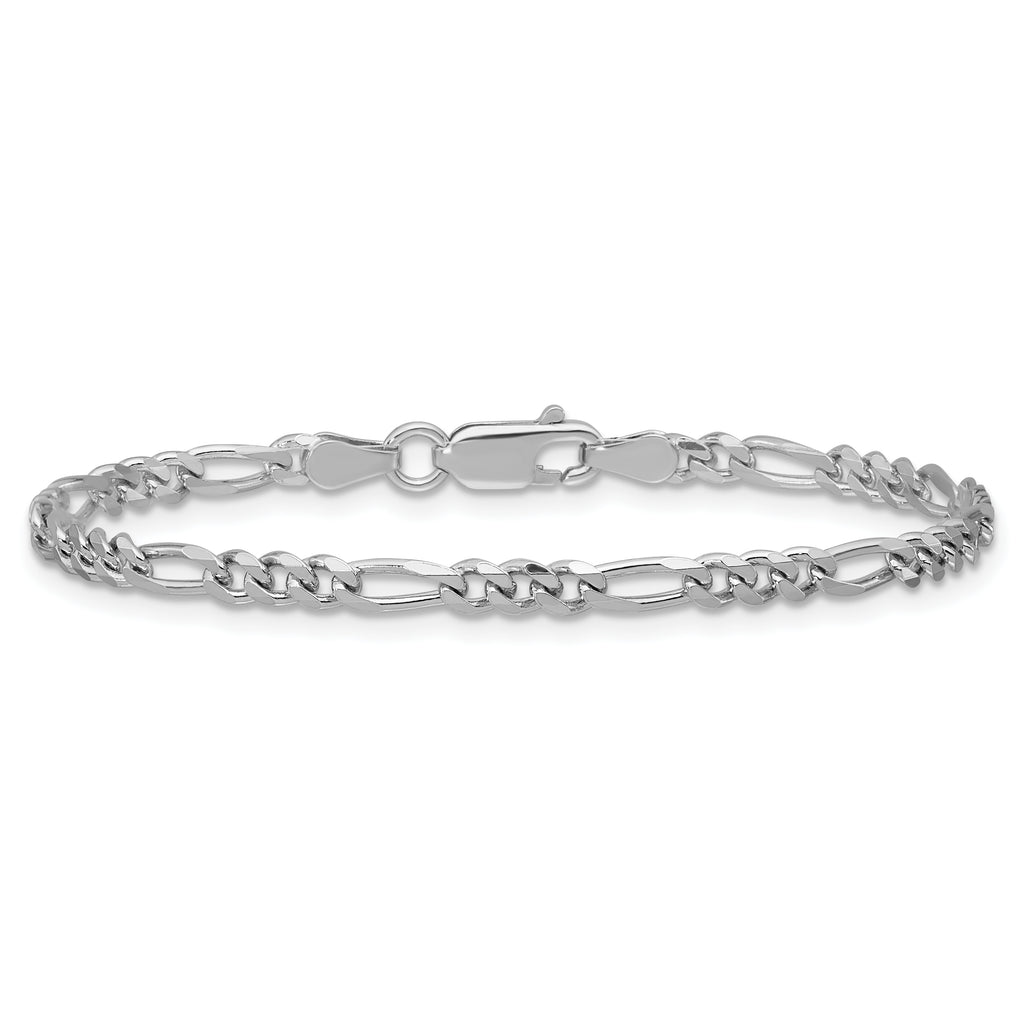Sterling Silver Rhodium-plated 3.5mm Figaro Chain