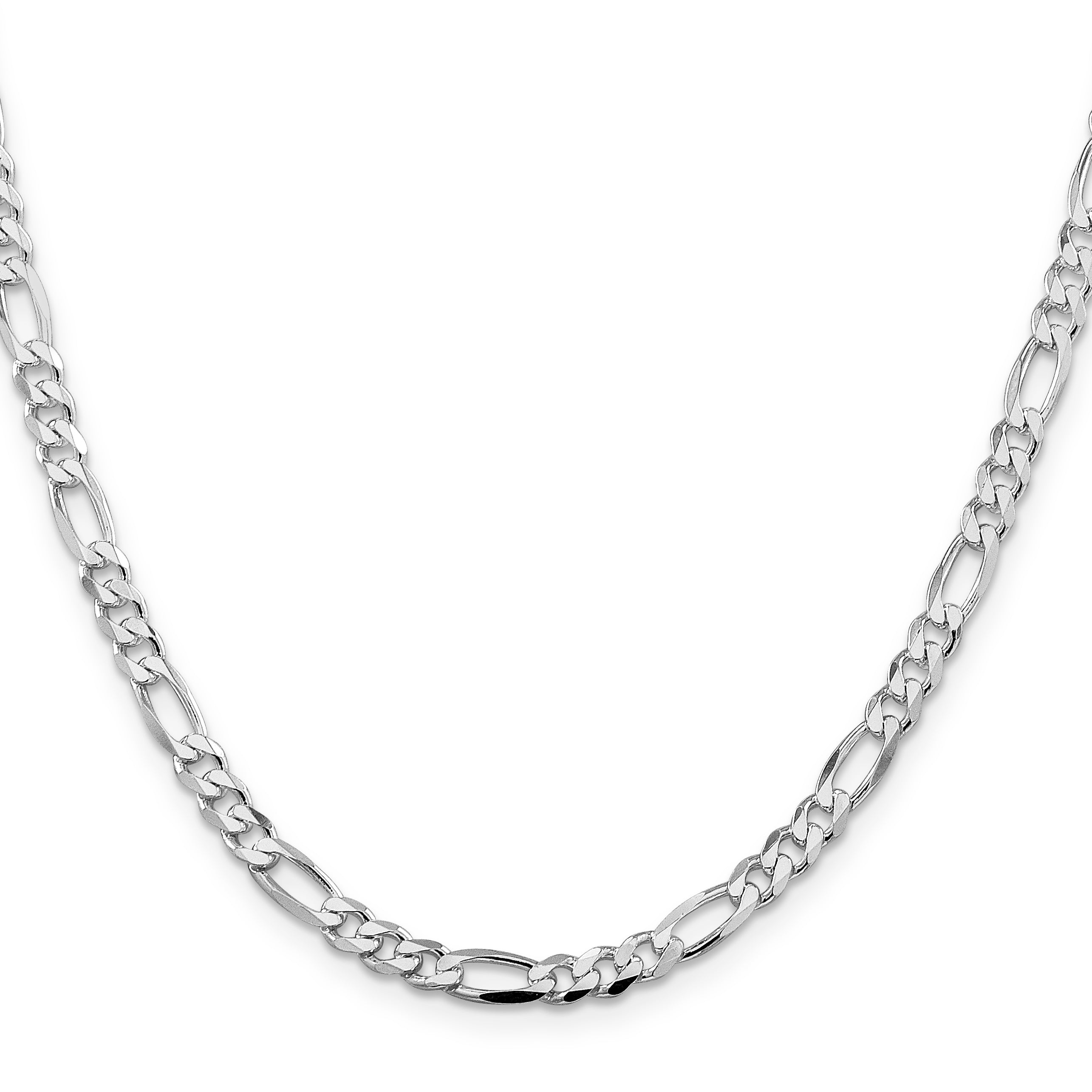 Sterling Silver Rhodium-plated 4.5mm Figaro Chain Main image