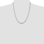 Sterling Silver Rhodium-Plated Figaro Chain Necklace 4.5mm